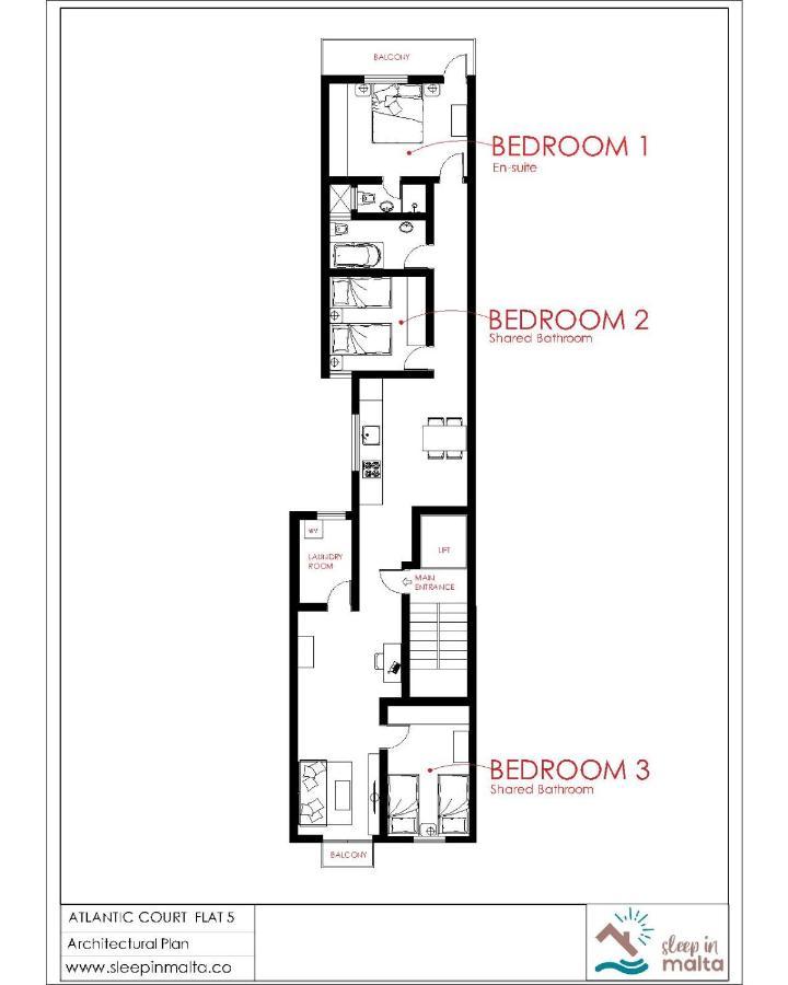 F5 Room 1, Private Double Room With Private Bathroom And Balcony In Shared Flat Msida Buitenkant foto